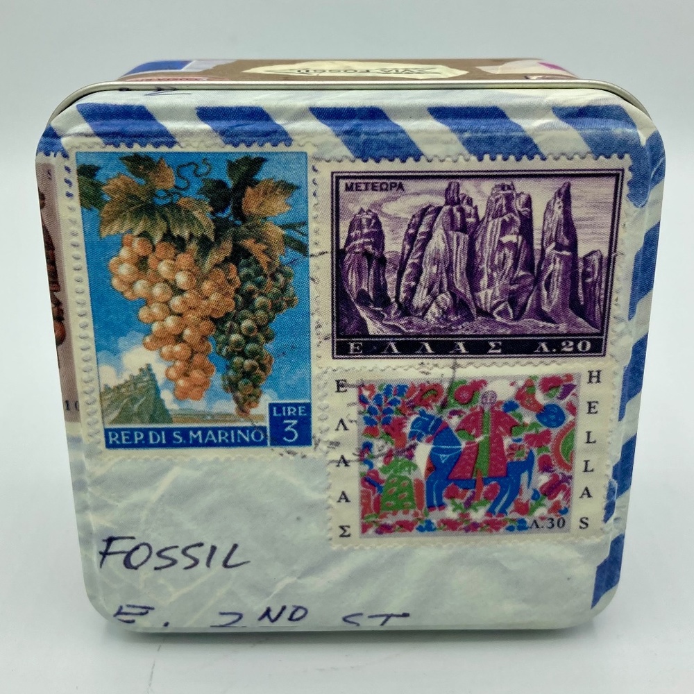 Vintage Fossil Watch Tin
